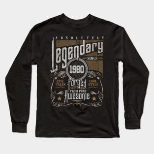 Legendary Since 1980 Cool Birthday Gift Retro Vintage Long Sleeve T-Shirt